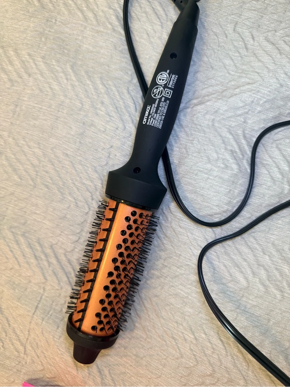 amika Round Thermal Styling Brush — Black and Gold Barrel